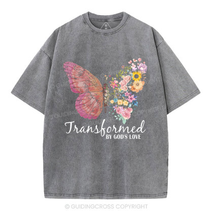 Transformed By God's Love Christian Washed T-Shirt