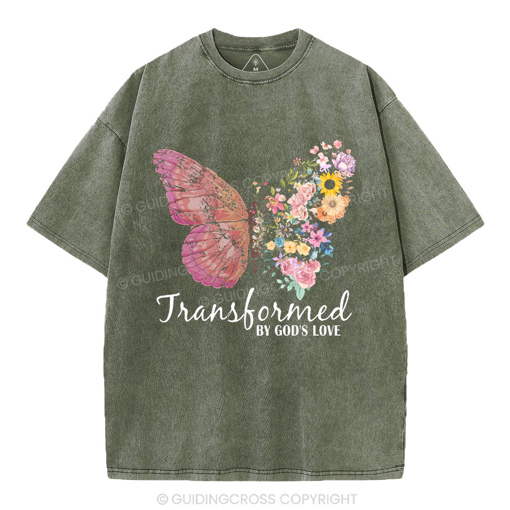 Transformed By God's Love Christian Washed T-Shirt