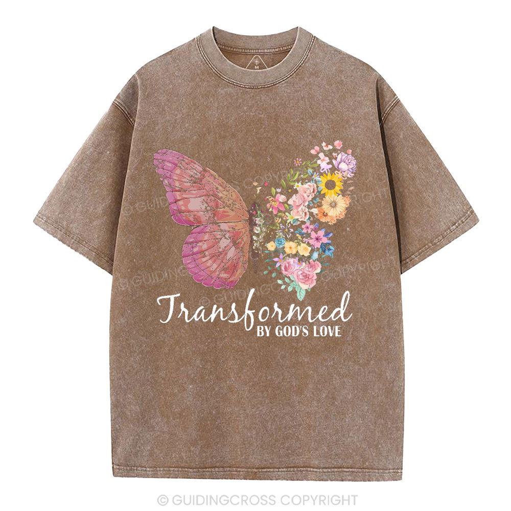 Transformed By God's Love Christian Washed T-Shirt