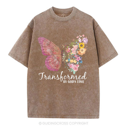 Transformed By God's Love Christian Washed T-Shirt