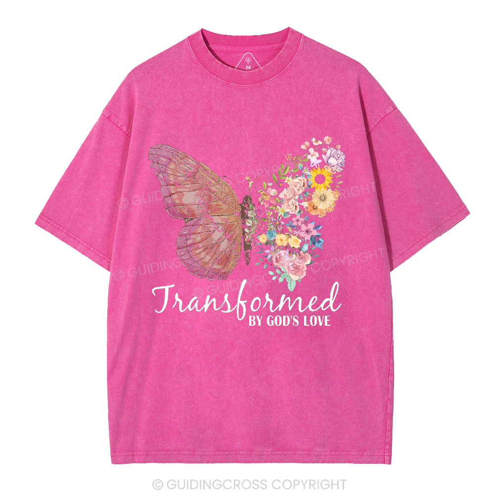 Transformed By God's Love Christian Washed T-Shirt