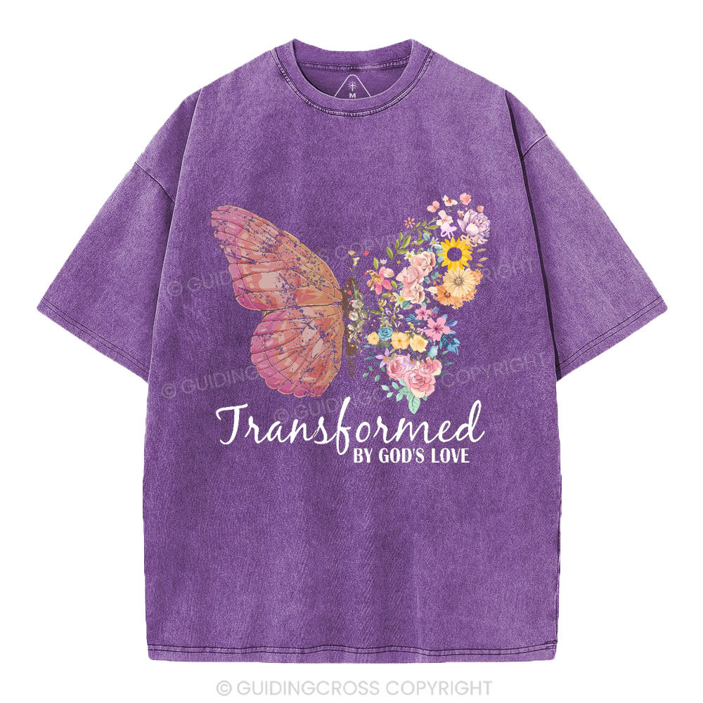Transformed By God's Love Christian Washed T-Shirt