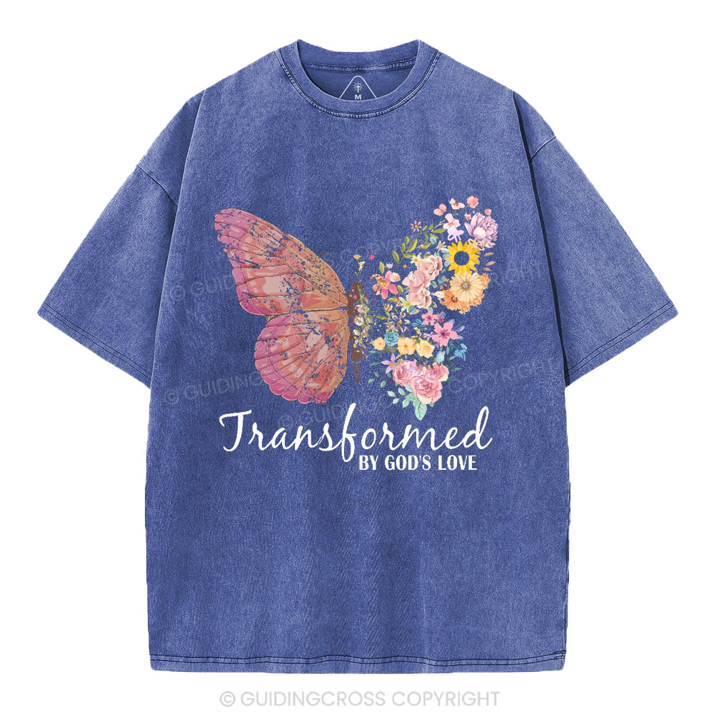 Transformed By God's Love Christian Washed T-Shirt