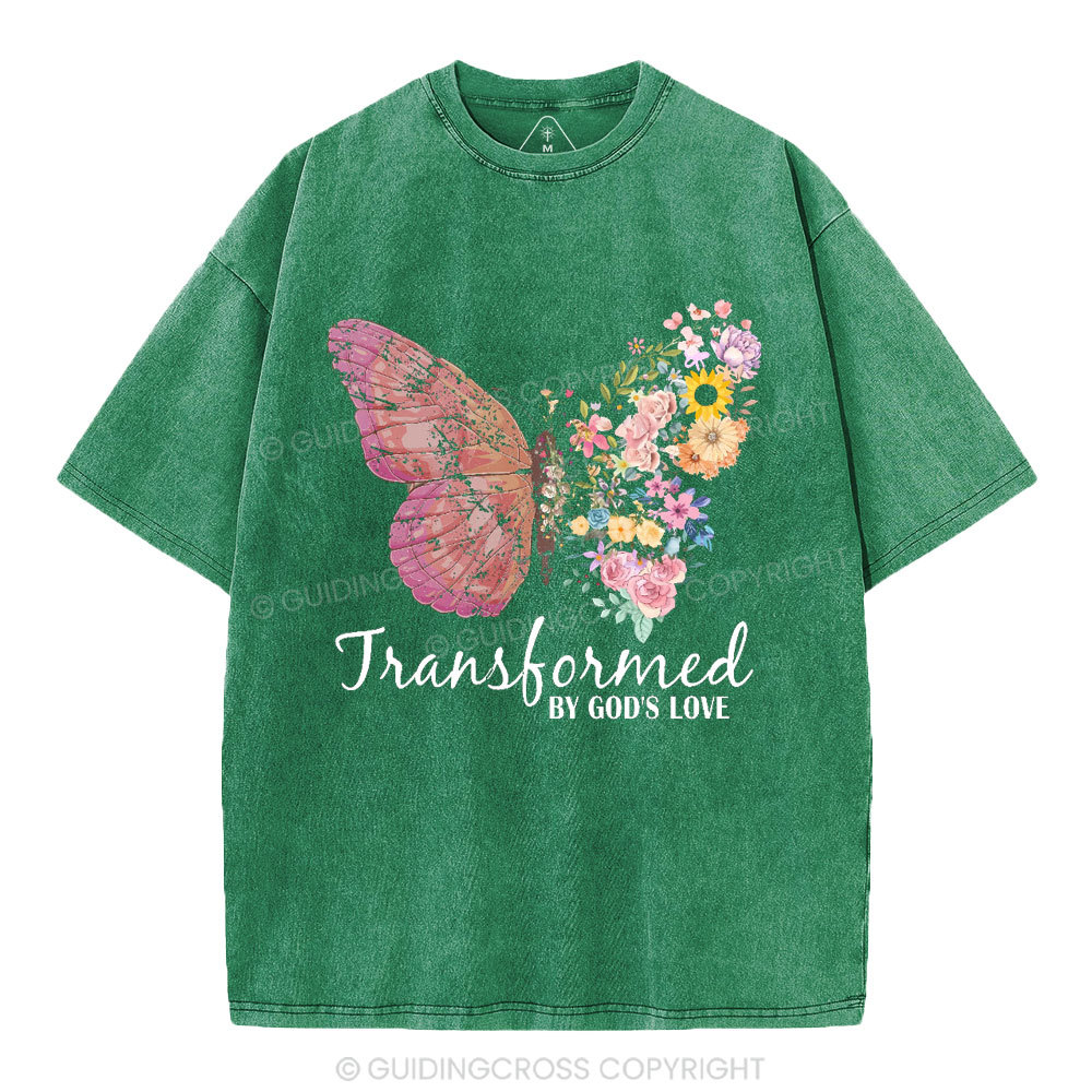 Transformed By God's Love Christian Washed T-Shirt