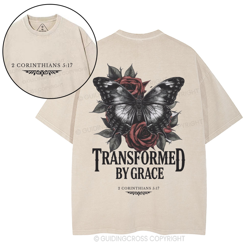 Transformed By Grace Christian Washed T-Shirt