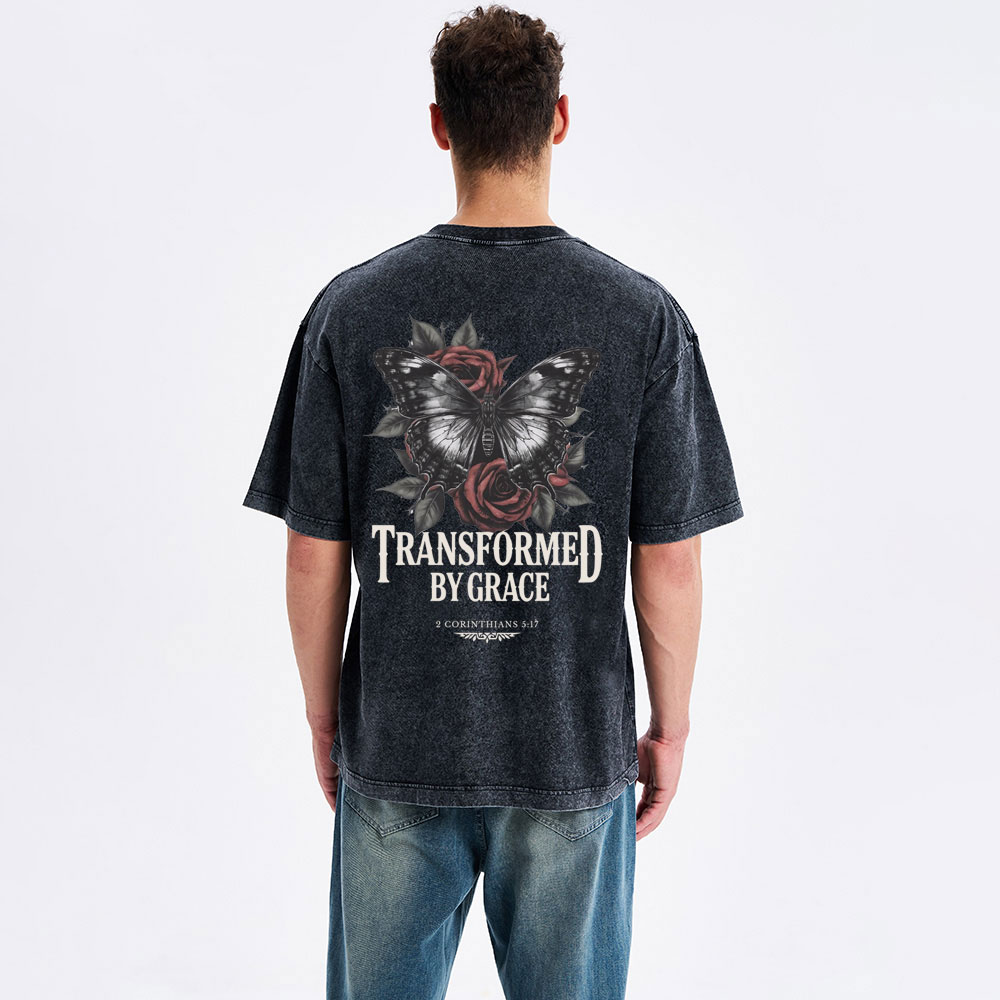 Transformed By Grace Christian Washed T-Shirt