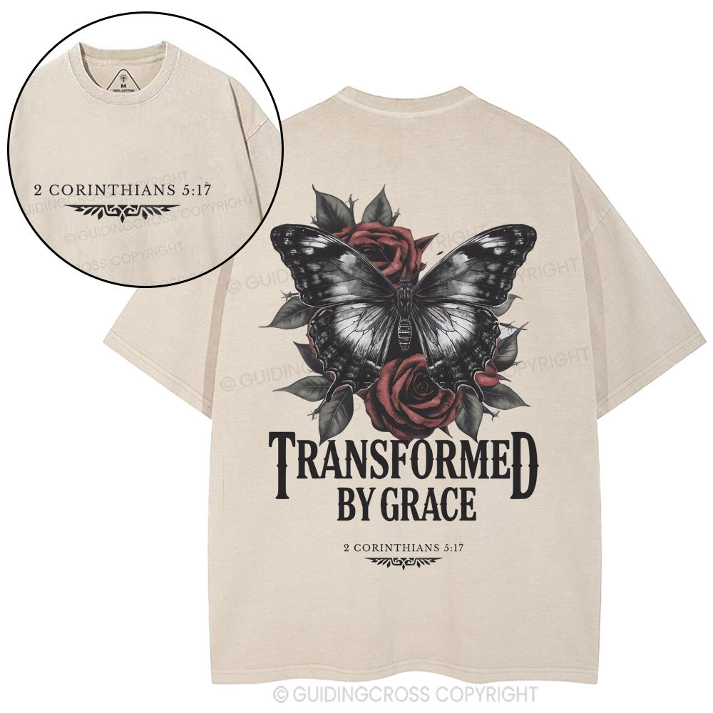 Transformed By Grace Christian Washed T-Shirt
