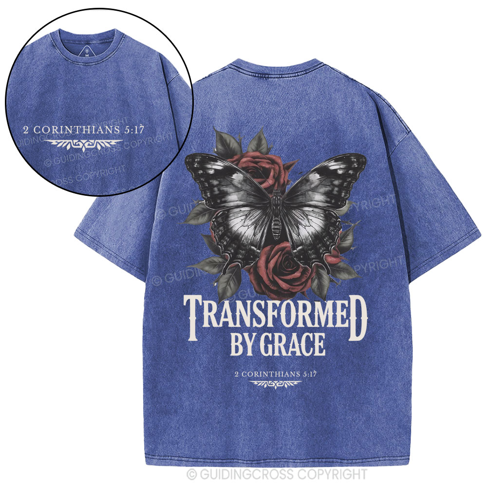 Transformed By Grace Christian Washed T-Shirt