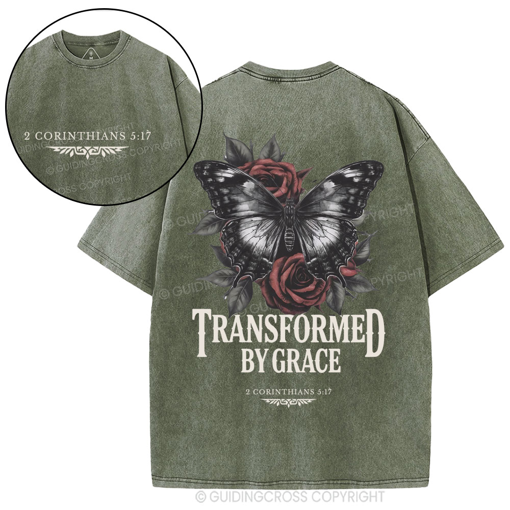 Transformed By Grace Christian Washed T-Shirt
