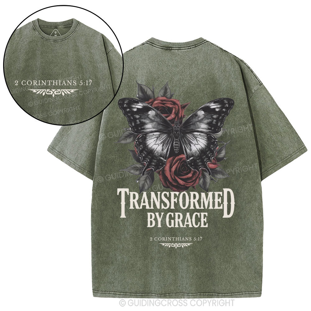 Transformed By Grace Christian Washed T-Shirt