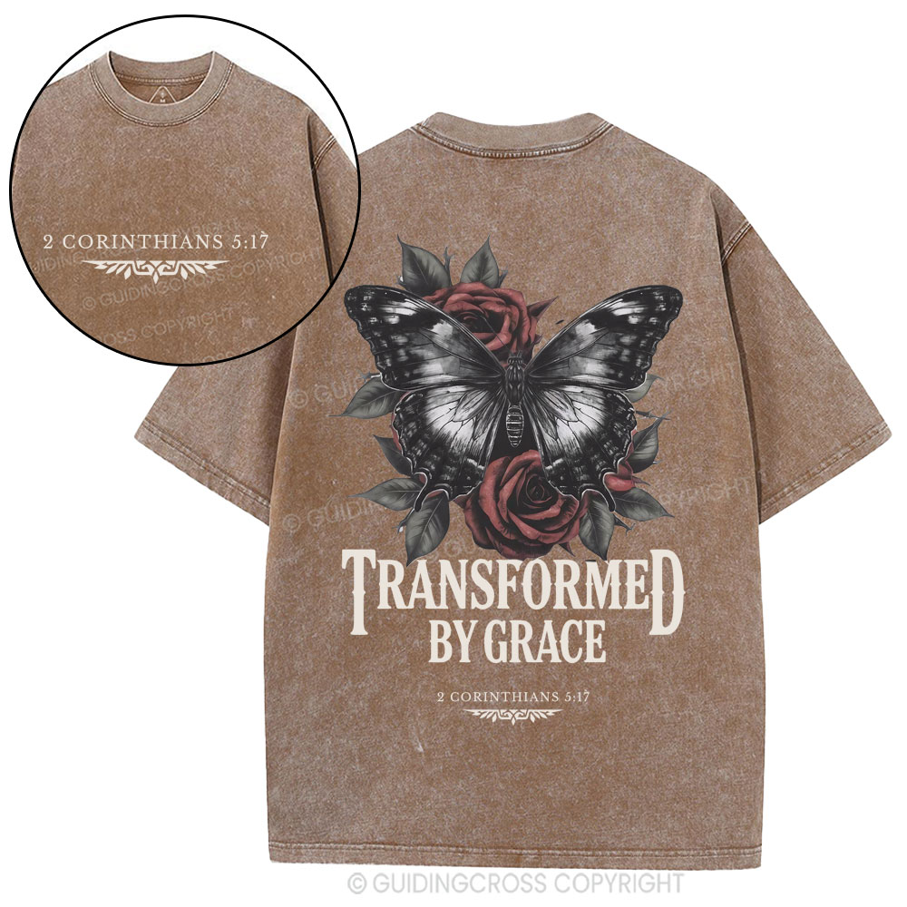Transformed By Grace Christian Washed T-Shirt