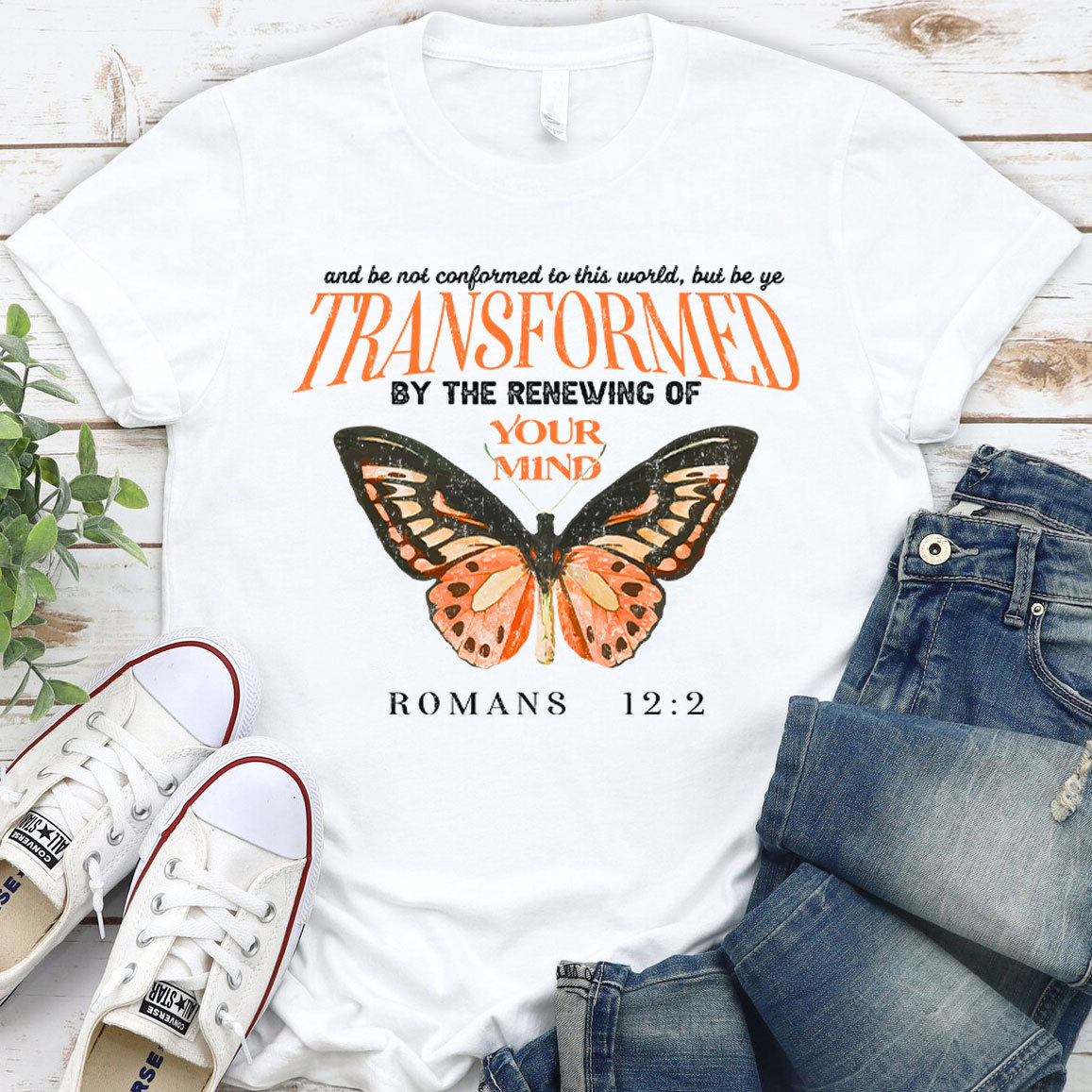 Transformed By The Renewing Of Your Mind Christian T-Shirt