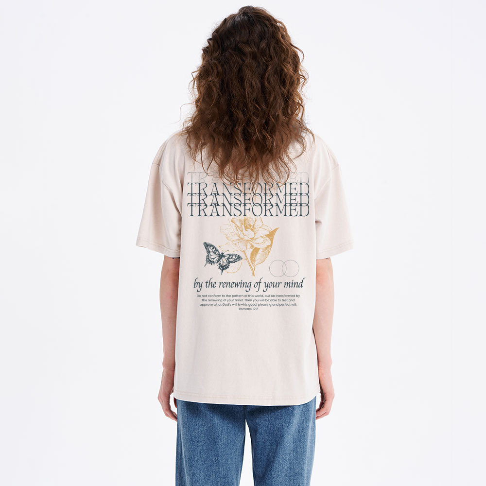 Transformed By The Renewing Of Your Mind Christian Washed T-Shirt