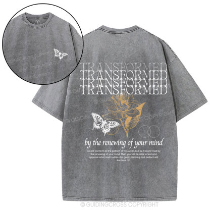 Transformed By The Renewing Of Your Mind Christian Washed T-Shirt