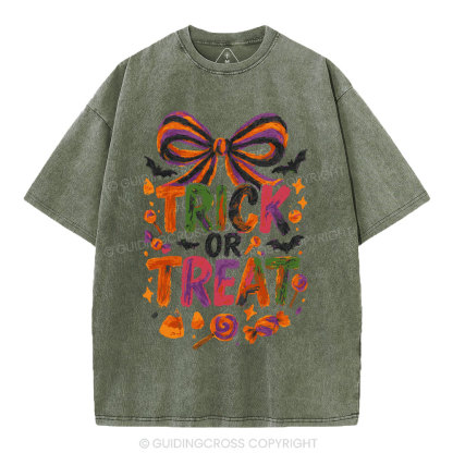 Trick Or Treat Christian Washed T-Shirt