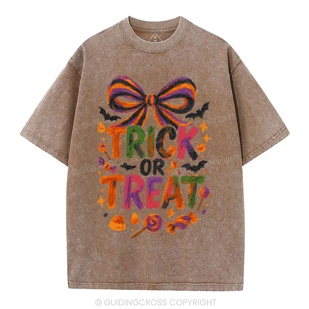 Trick Or Treat Christian Washed T-Shirt
