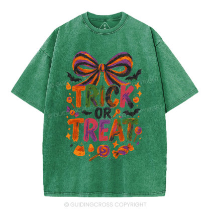 Trick Or Treat Christian Washed T-Shirt