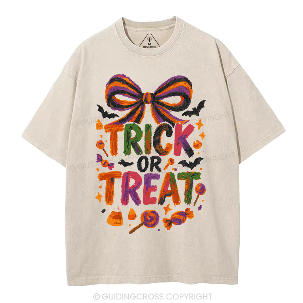 Trick Or Treat Christian Washed T-Shirt