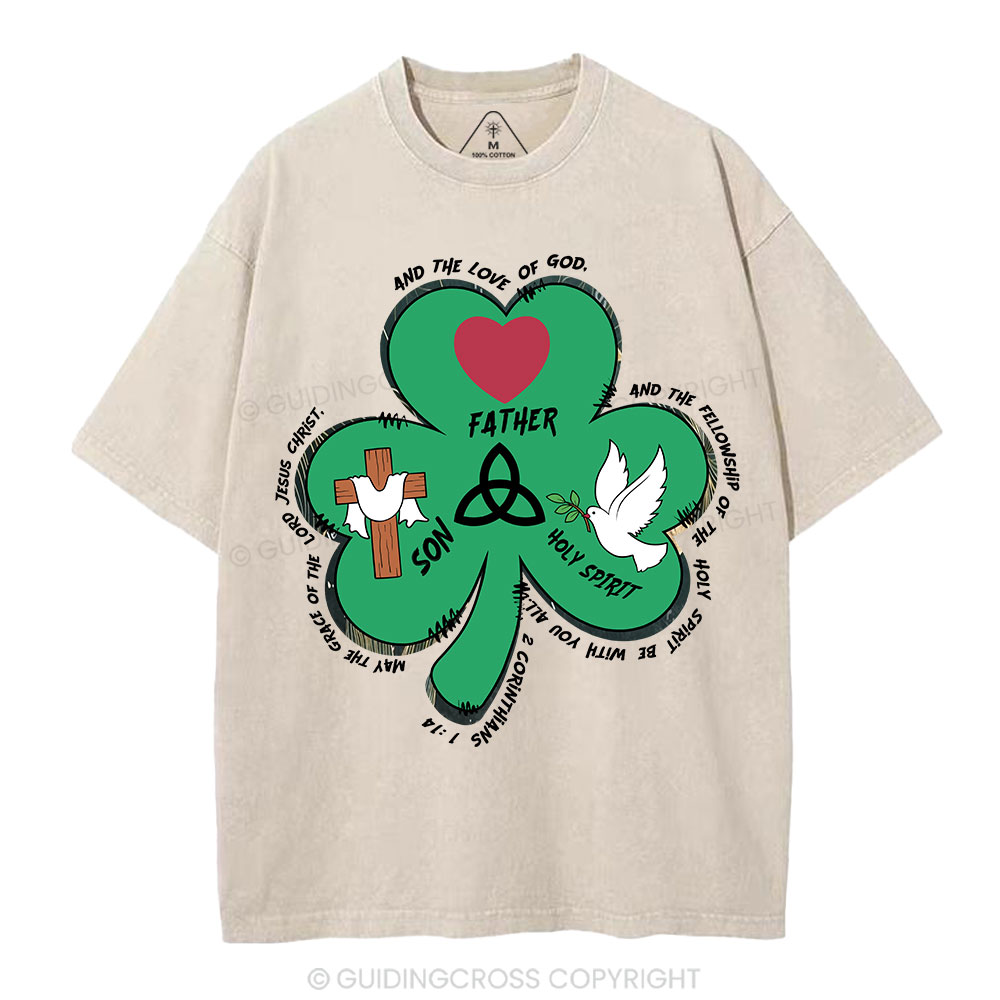 Trinity Clovers St. Patrick's Day Christian Washed T-Shirt