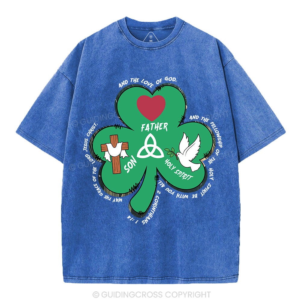 Trinity Clovers St. Patrick's Day Christian Washed T-Shirt