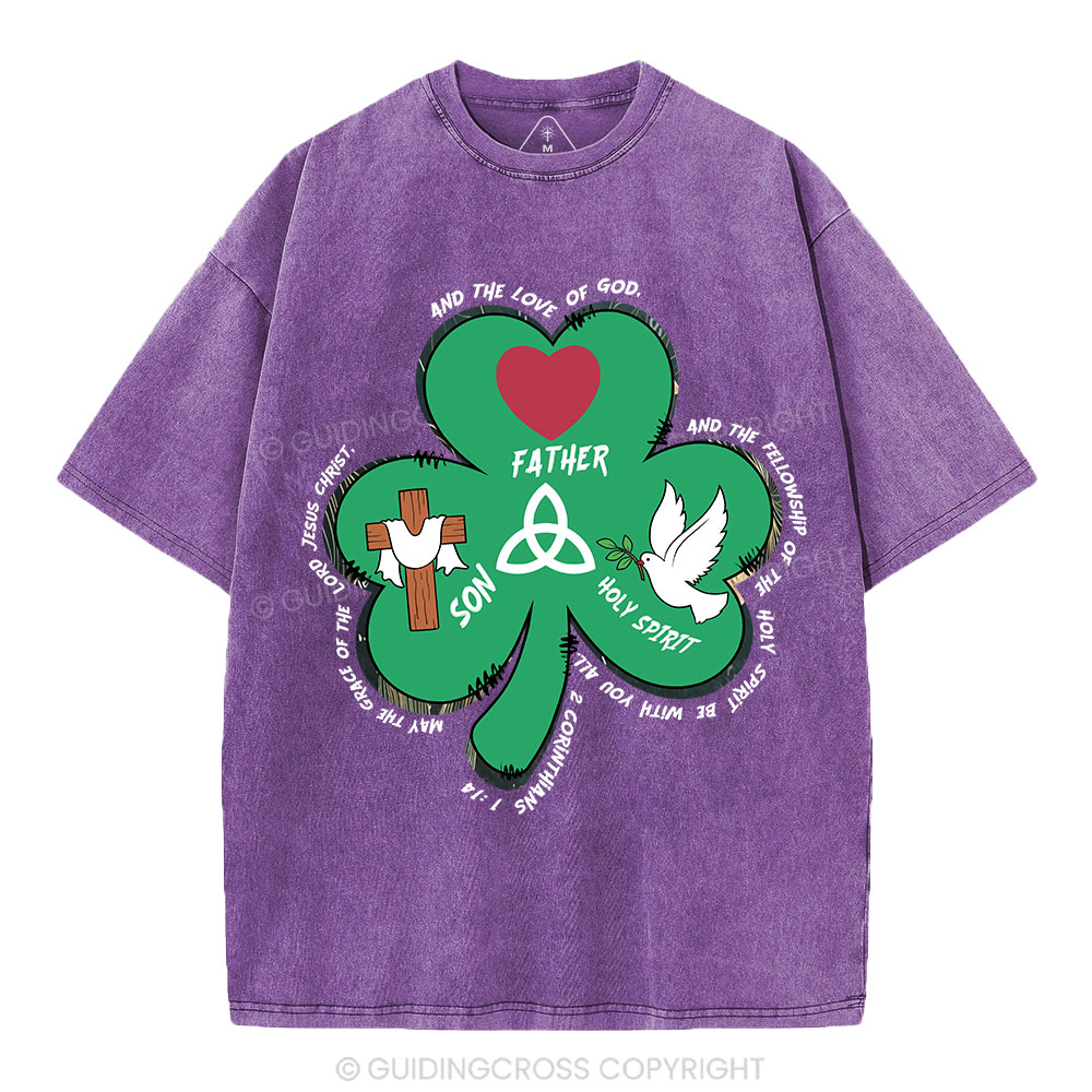 Trinity Clovers St. Patrick's Day Christian Washed T-Shirt