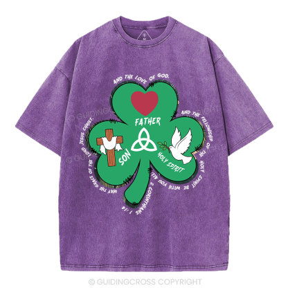 Trinity Clovers St. Patrick's Day Christian Washed T-Shirt