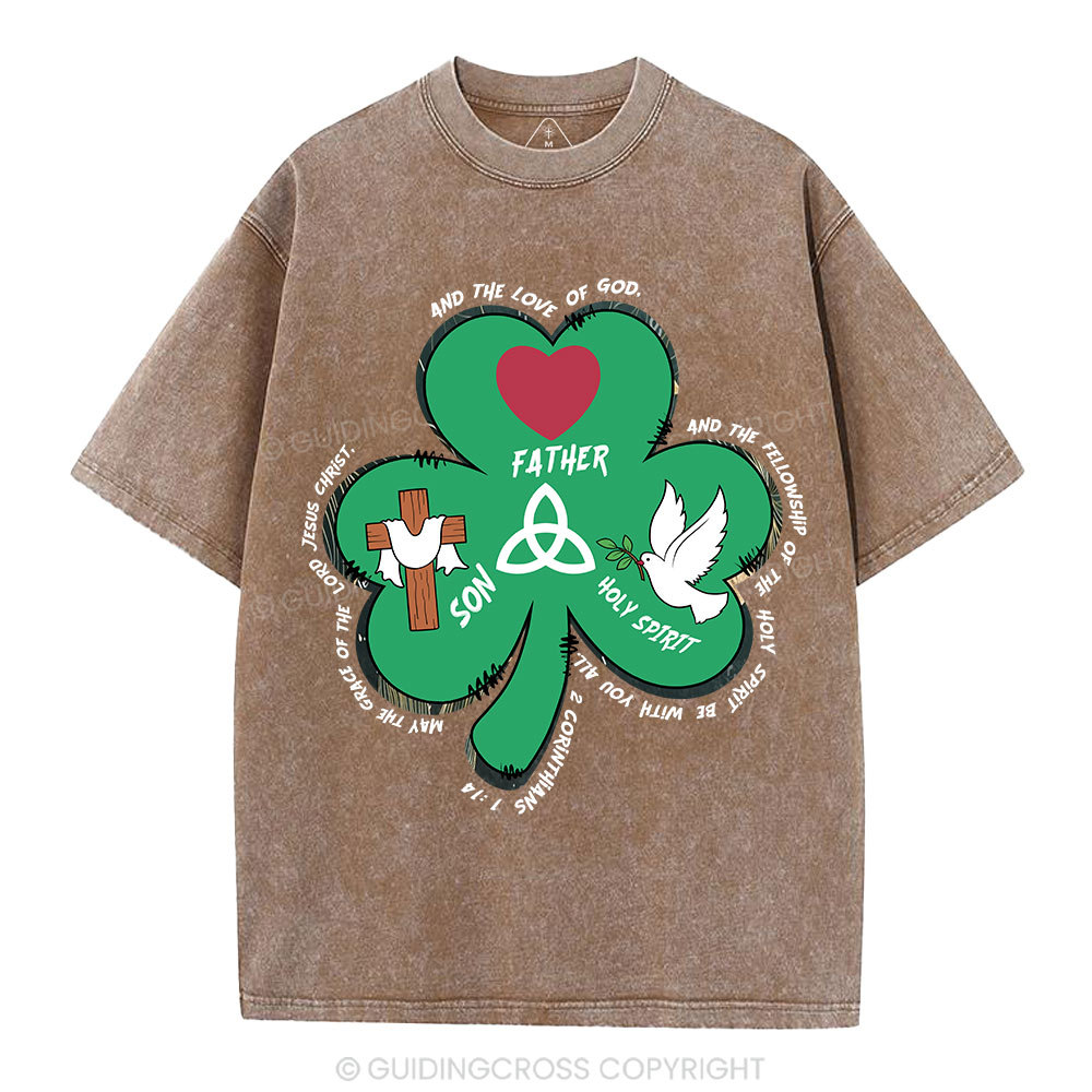 Trinity Clovers St. Patrick's Day Christian Washed T-Shirt