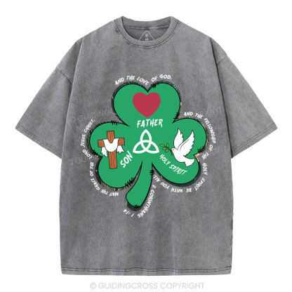Trinity Clovers St. Patrick's Day Christian Washed T-Shirt