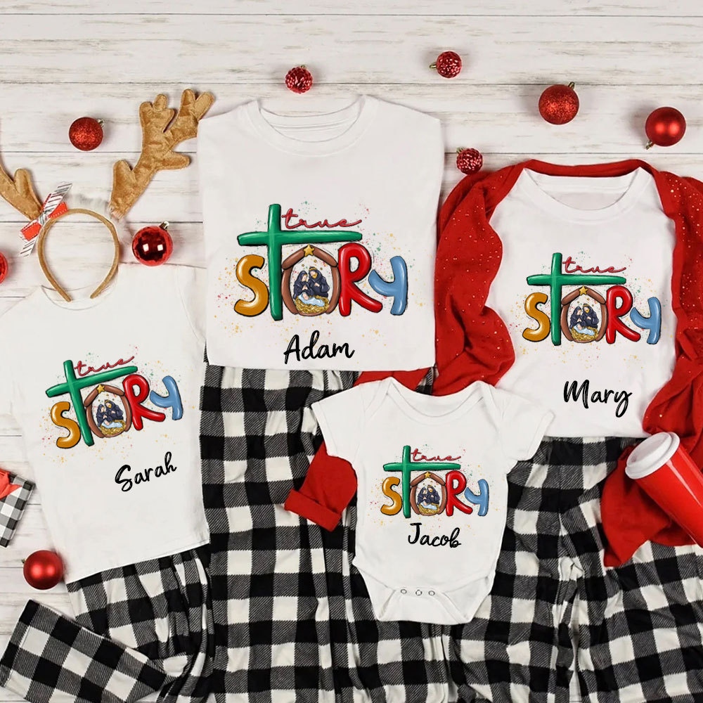 True Story  Christian Christmas Family Matching Shirts