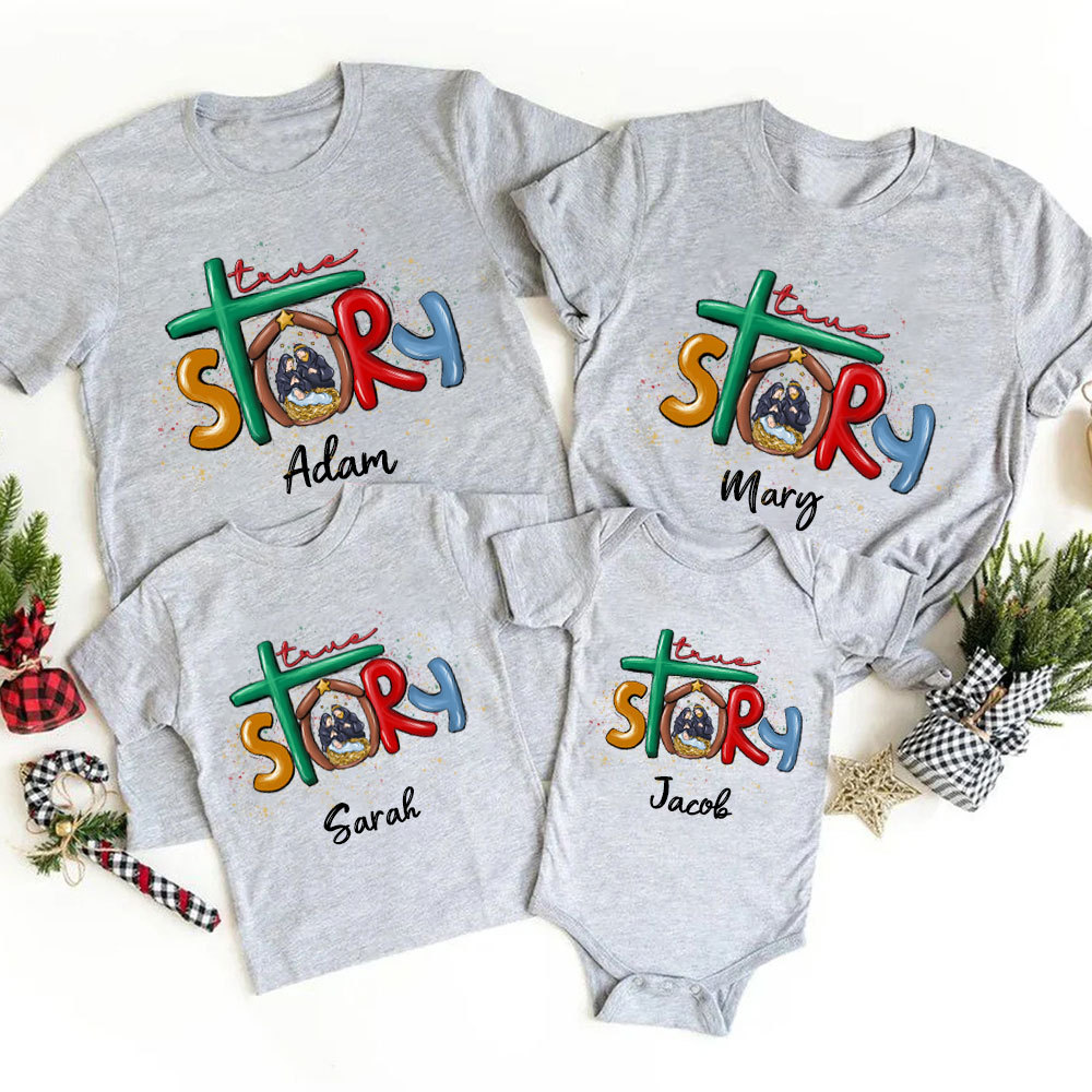 True Story  Christian Christmas Family Matching Shirts