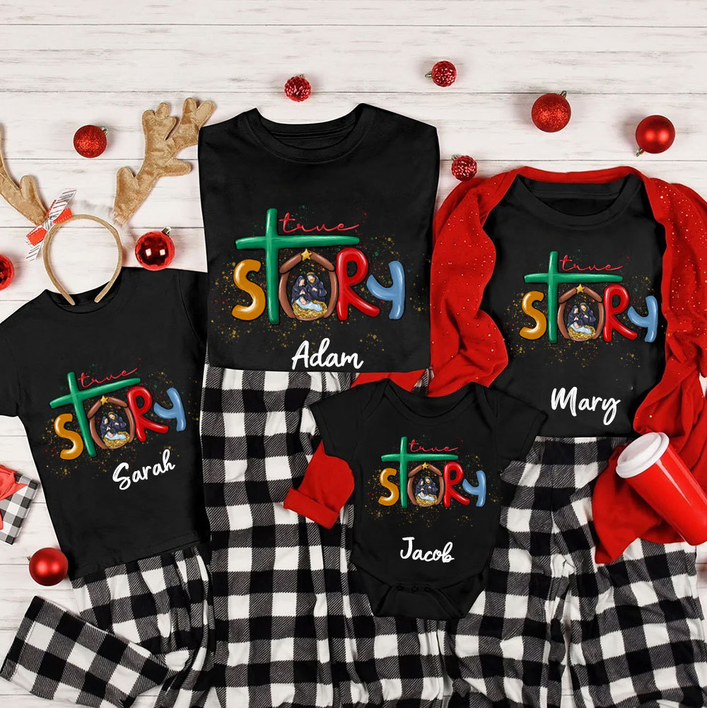True Story  Christian Christmas Family Matching Shirts