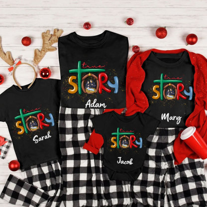 True Story  Christian Christmas Family Matching Shirts