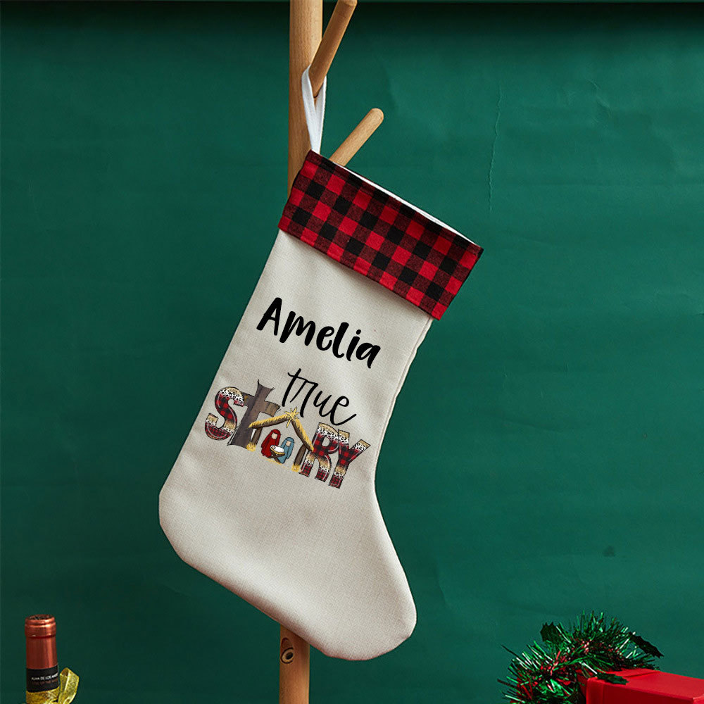 True Story Christian Christmas Stocking