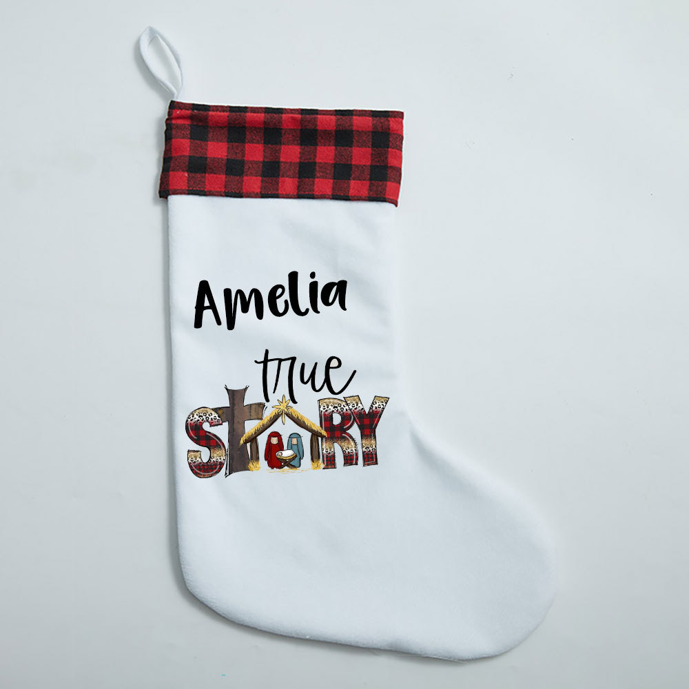 True Story Christian Christmas Stocking