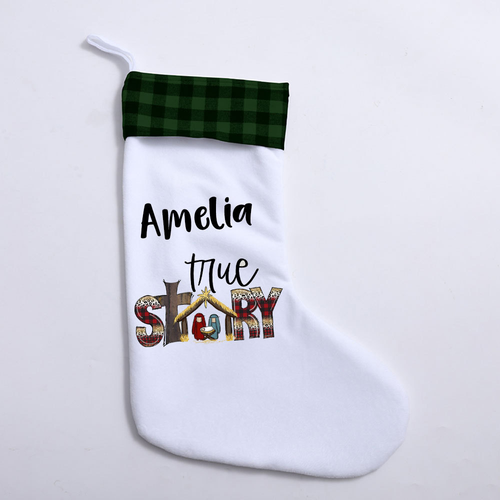True Story Christian Christmas Stocking