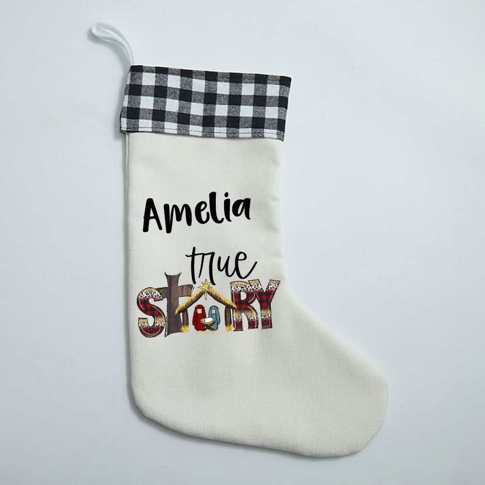True Story Christian Christmas Stocking