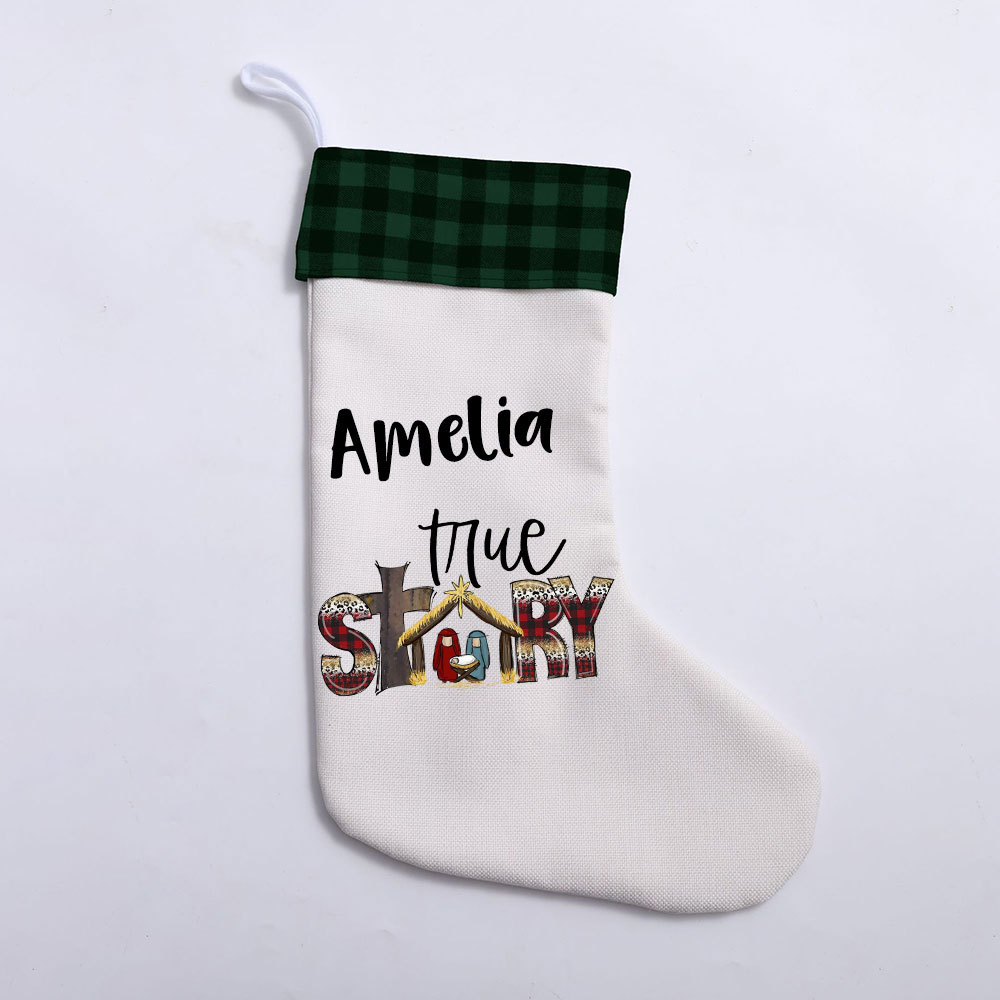 True Story Christian Christmas Stocking