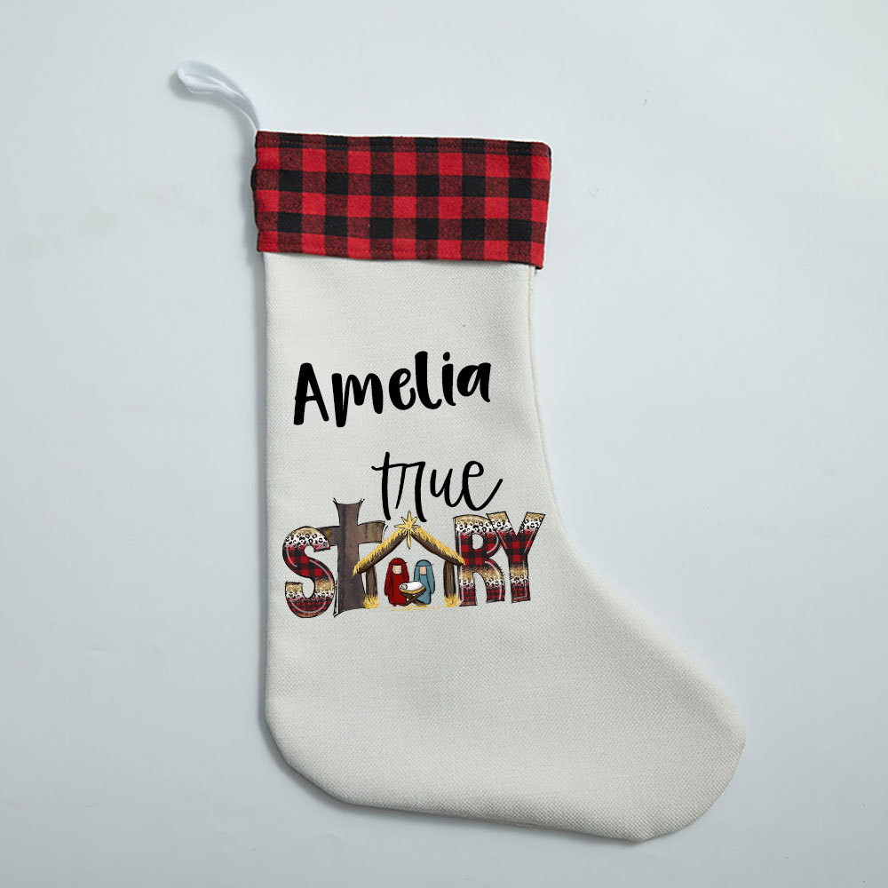 True Story Christian Christmas Stocking