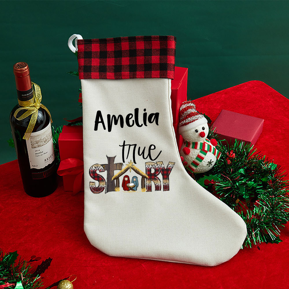 True Story Christian Christmas Stocking