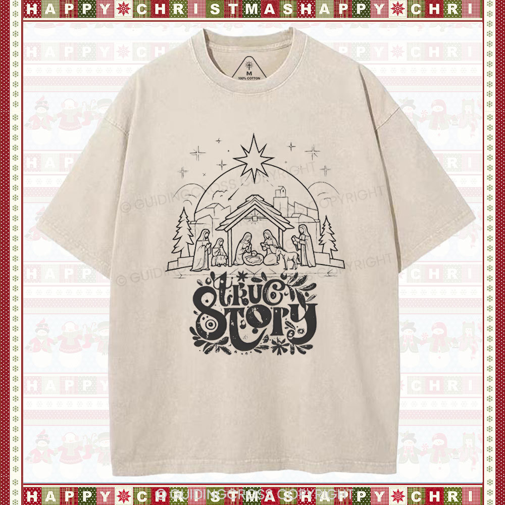 True Story Christian Christmas Washed T-Shirt