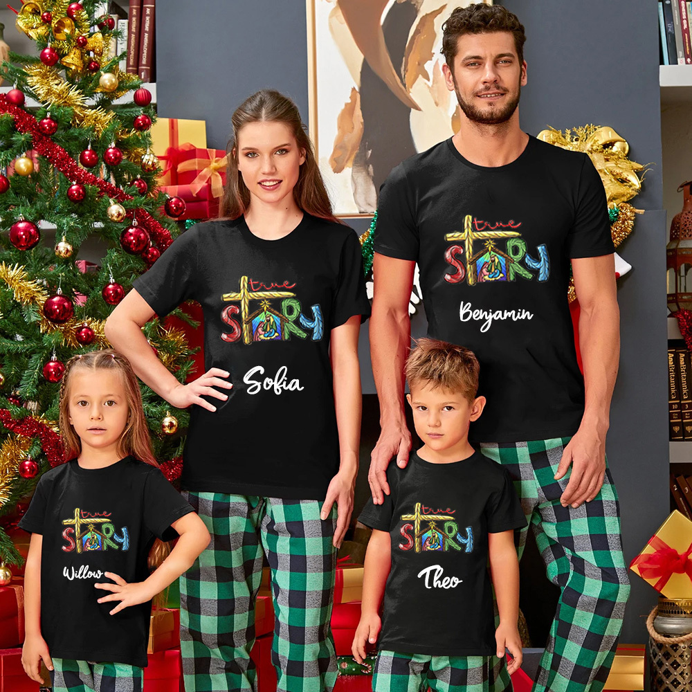 Personalized True Story Christmas Family Matching Shirts