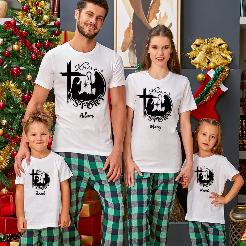 Personalized True Story Christmas Family Matching Shirts