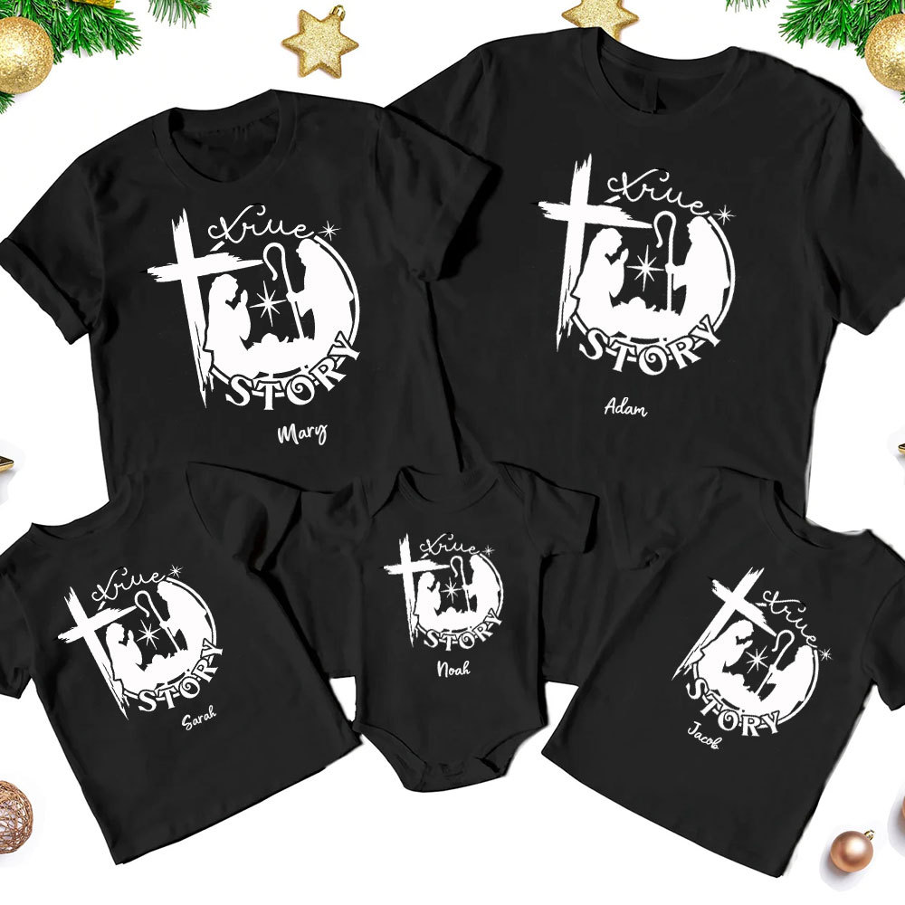 Personalized True Story Christmas Family Matching Shirts
