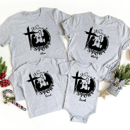 Personalized True Story Christmas Family Matching Shirts
