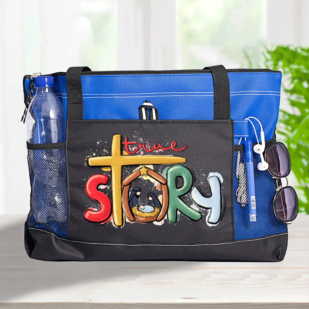 True Story Nativity Christmas Christian Tote Bag