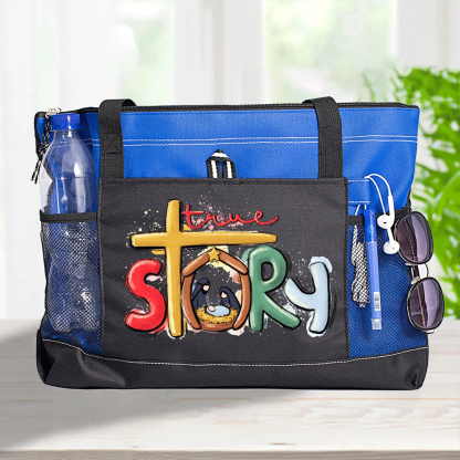 True Story Nativity Christmas Christian Tote Bag