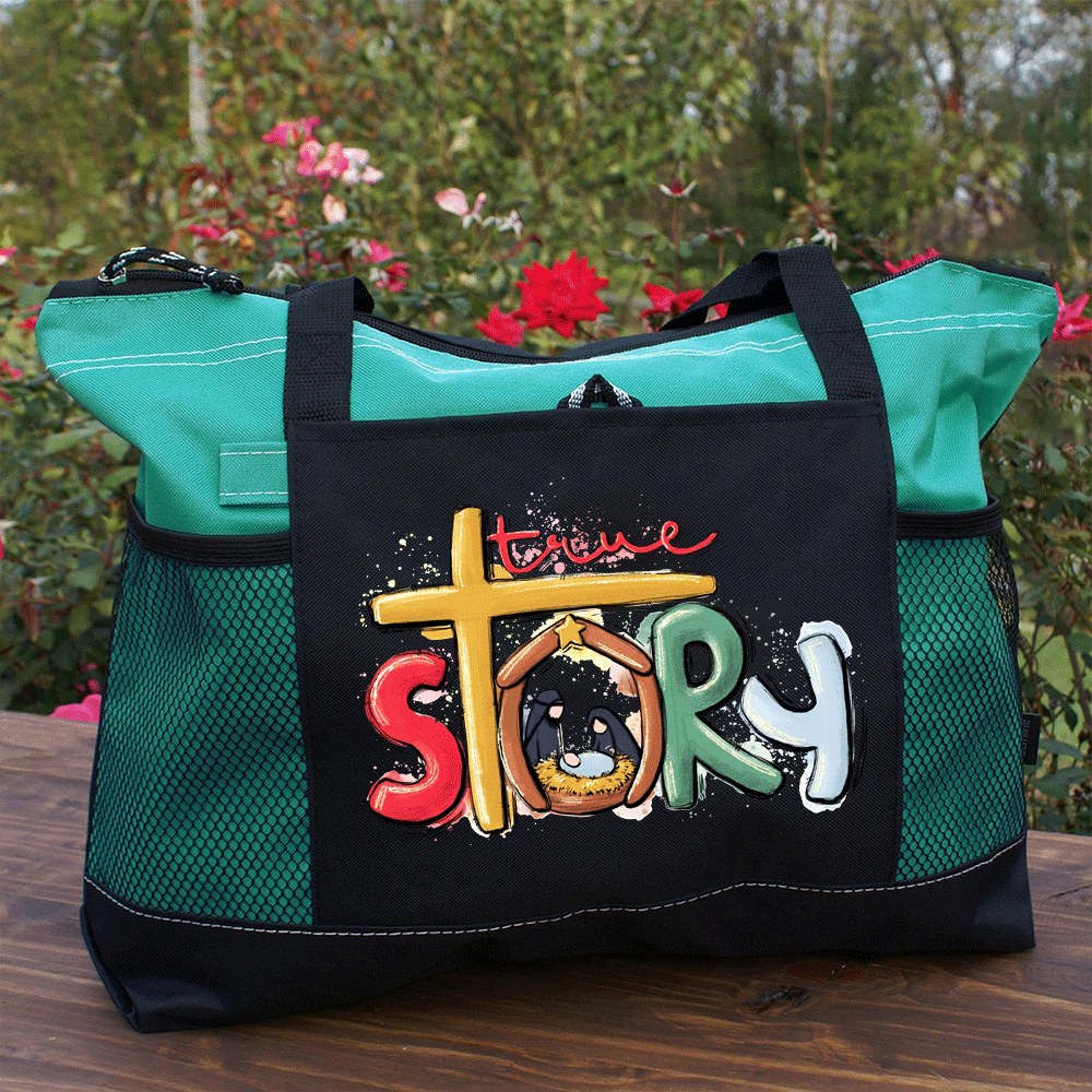 True Story Nativity Christmas Christian Tote Bag