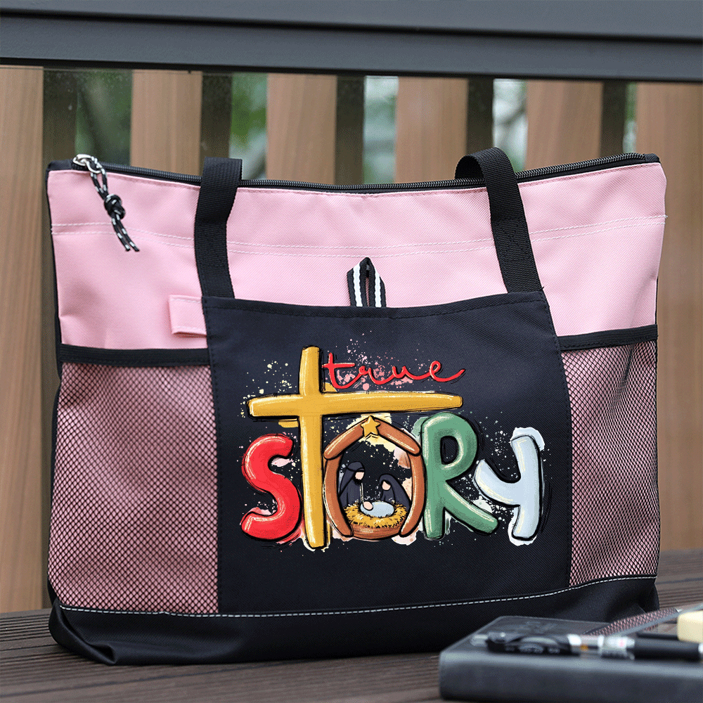 True Story Nativity Christmas Christian Tote Bag
