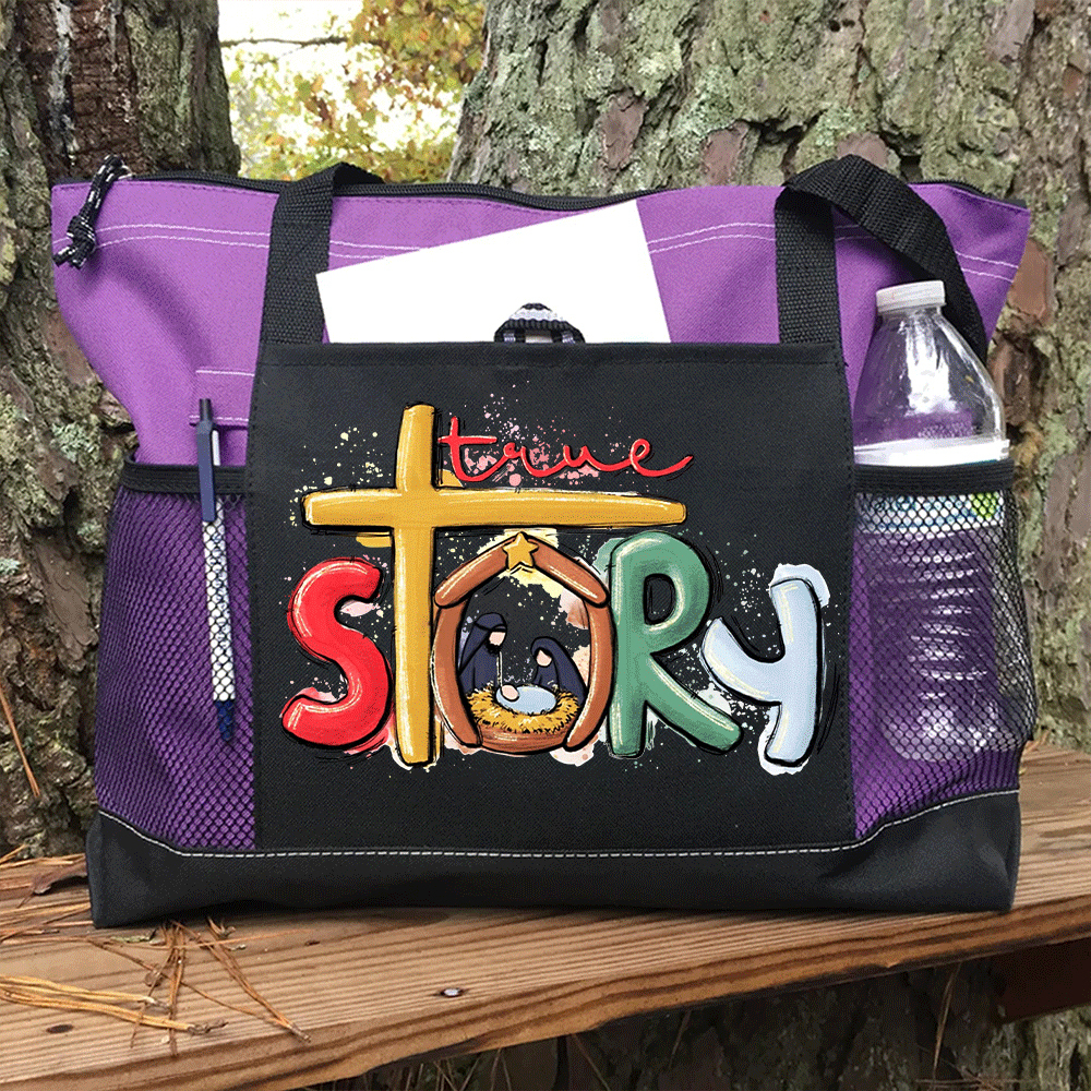 True Story Nativity Christmas Christian Tote Bag