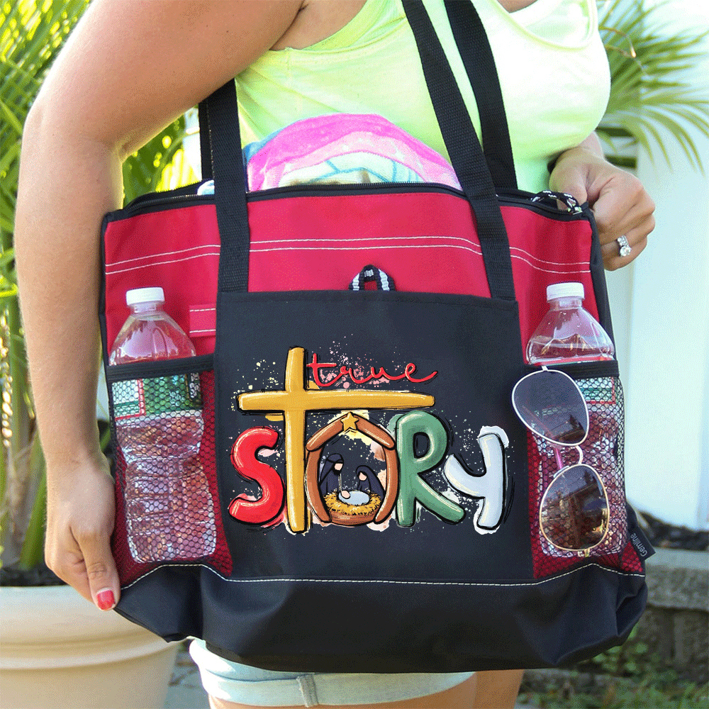 True Story Nativity Christmas Christian Tote Bag